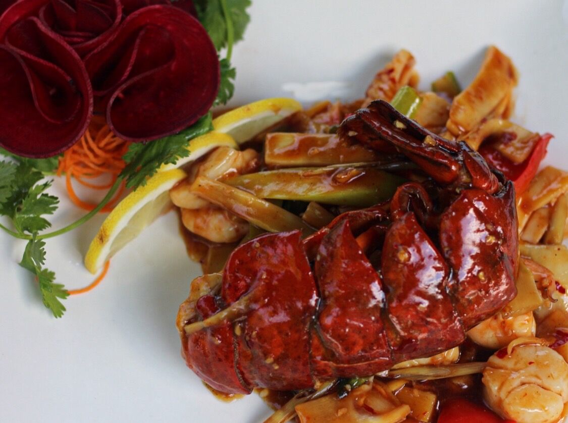 A chef's special seafood dish